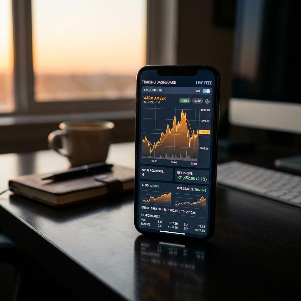 Kelvatrixor Trading Dashboard auf modernem Mobilgerät